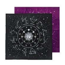 Tarot Card Tablecloth 49x49cm 12 Constellations Velvet Divination Tarot Card Pad Altar Pentacle Fortune Astrology Table Cloth Tarot Card Tablecloth 49x49cm 12 Constellations Velvet Divination Tarot Card Pad Altar Pentacle Fortune Astrology Table Cloth
