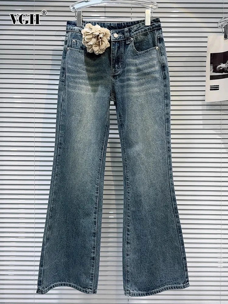 VGH Solid Patchwork Appliques Minimalist Jeans For Women High Waist Spliced Zipper Casual Wide Leg Pants Female Fashion Style
VGH Solid Patchwork Appliques Minimalist Jeans For Women High Waist Spliced Zipper Casual Wide Leg Pants Female Fashion Style