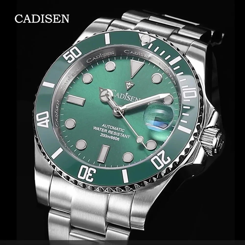 

CADISEN New 40MM Mens Automatic Mechanical Watches NH35A Movement Stainless Steel Sapphire Glass Waterproof 200M Reloj Hombre