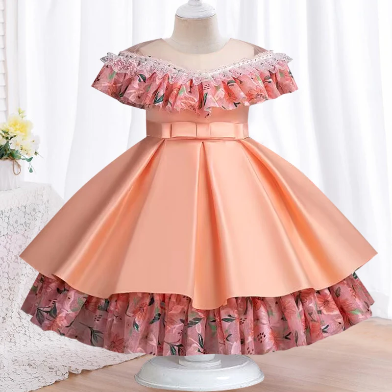 New Lace Spliced Bubble Sleeve Girls' Satin Dress Princess Costume School Choir Performance Birthday Piano Party Dress
New Lace Spliced Bubble Sleeve Girls' Satin Dress Princess Costume School Choir Performance Birthday Piano Party Dress