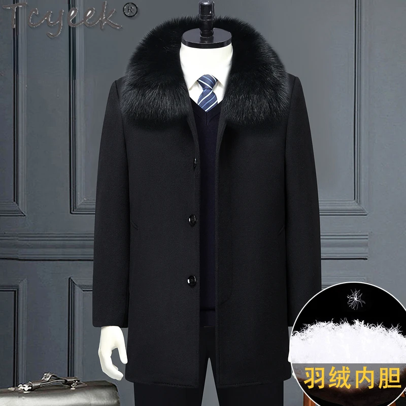 Tcyeek Business Casual 85% Cashmere Male Coat Warm Fox Fur Collar Fashion Thickened Woolen Coats Winter Down Jacket Men Clothes
Tcyeek Business Casual 85% Cashmere Male Coat Warm Fox Fur Collar Fashion Thickened Woolen Coats Winter Down Jacket Men Clothes