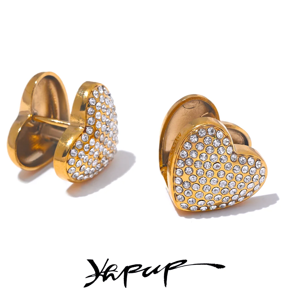 Yhpup Fashion Shiny Cubic Zirconia Love Double Face Heart Earrings High Quality Stainless Steel Charm Luxury Sweet Jewelry Gift
Yhpup Fashion Shiny Cubic Zirconia Love Double Face Heart Earrings High Quality Stainless Steel Charm Luxury Sweet Jewelry Gift