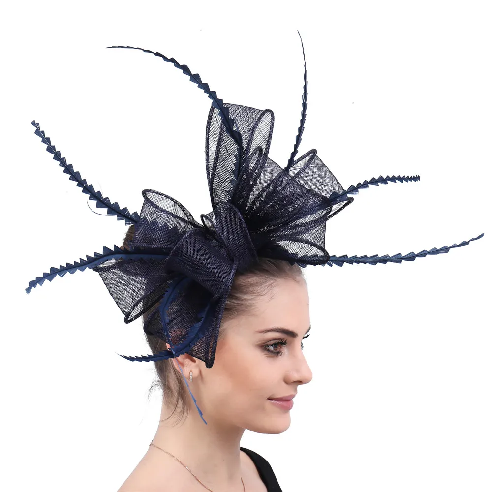 

Elegant Women Nice Sinamay Material Fascinator Formal Headpiece Photographic Studio Hair Accessories Race Hat Headband XMF245