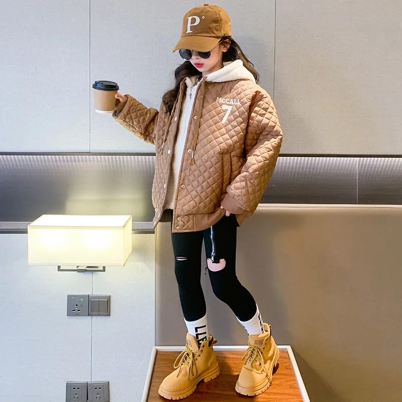 Korean Winter Plus Velvet Baseball Jacket Teenager Girl Windproof Cotton Thicken Hooded Outwear Kids Girl Winter Warm Coats
Korean Winter Plus Velvet Baseball Jacket Teenager Girl Windproof Cotton Thicken Hooded Outwear Kids Girl Winter Warm Coats