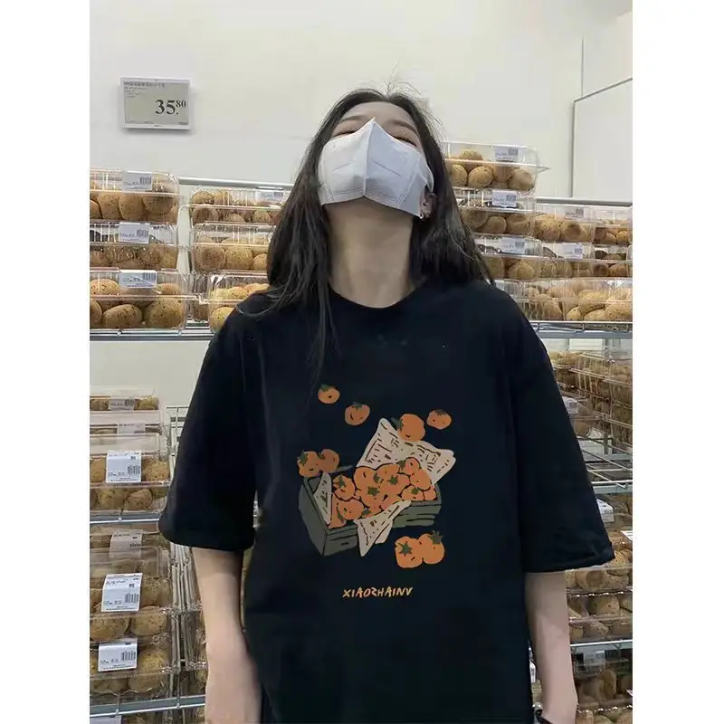 2024 new cotton short sleeved t shirt female simple retro loose loose with couples wear round neck on clothes
2024 new cotton short sleeved t shirt female simple retro loose loose with couples wear round neck on clothes