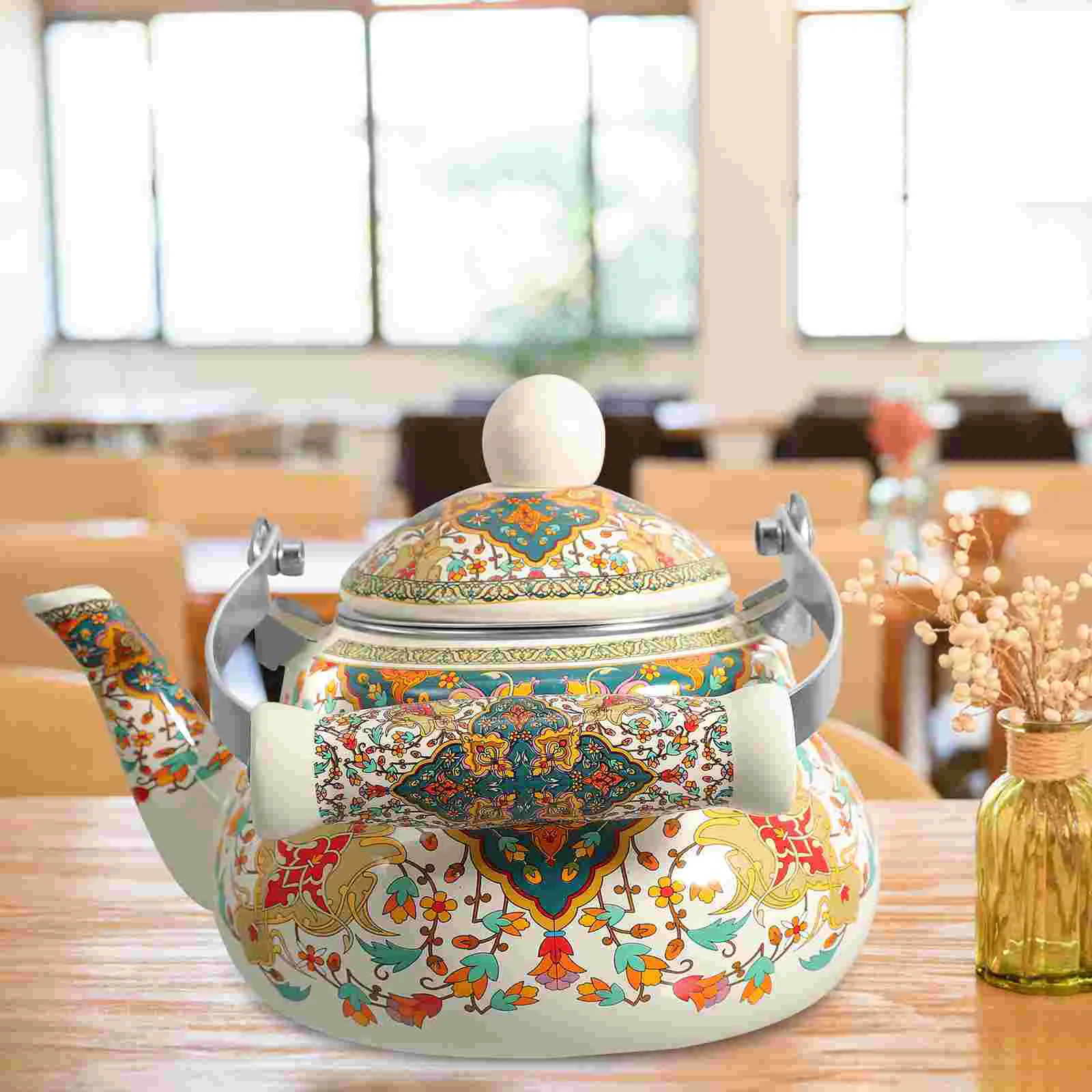 Enamel Water Induction Portable Water Kettle Filter And Cool Handle 1.5L Vintage Flower Teapot Stovetop Porcelain Water Jug
Enamel Water Induction Portable Water Kettle Filter And Cool Handle 1.5L Vintage Flower Teapot Stovetop Porcelain Water Jug