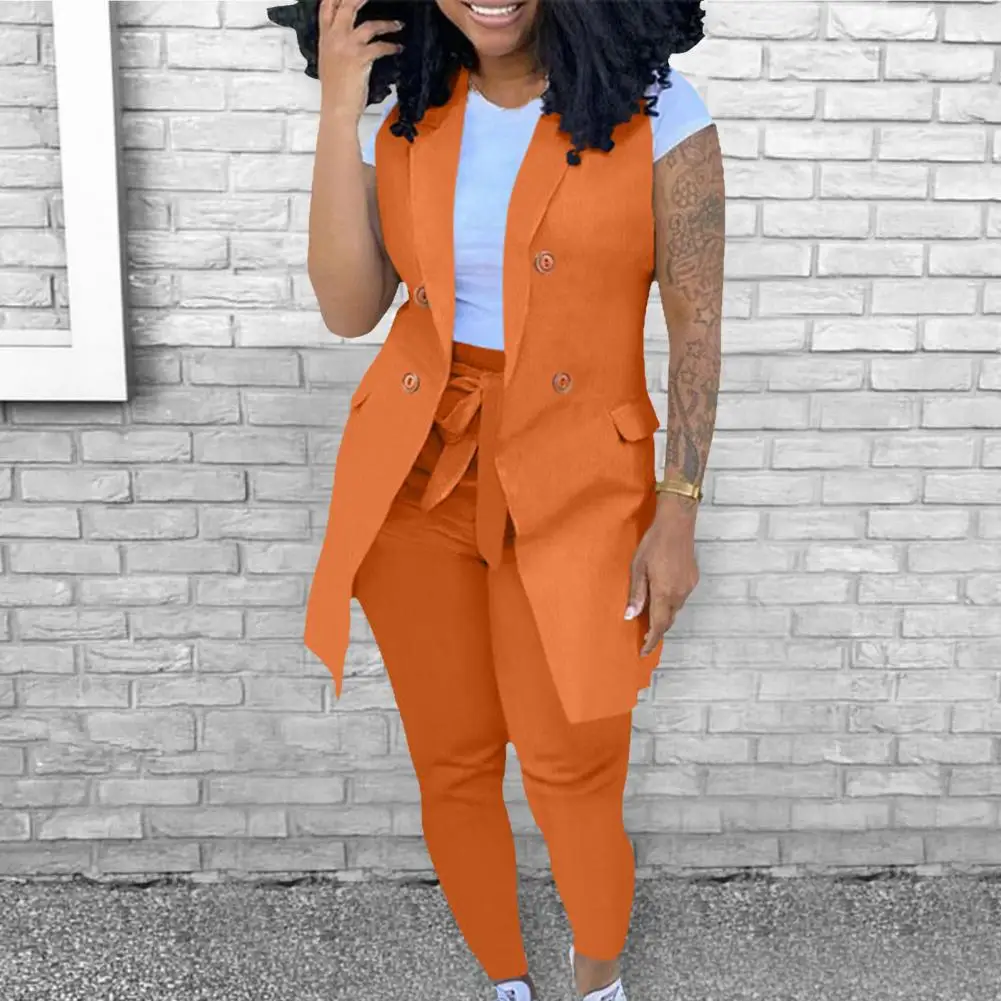 2 Pcs/Set Stylish Coat Pants Set Pockets Lady Outfit Set Long Coat Slim Fit Coat Pants Set OL Style
2 Pcs/Set Stylish Coat Pants Set Pockets Lady Outfit Set Long Coat Slim Fit Coat Pants Set OL Style
