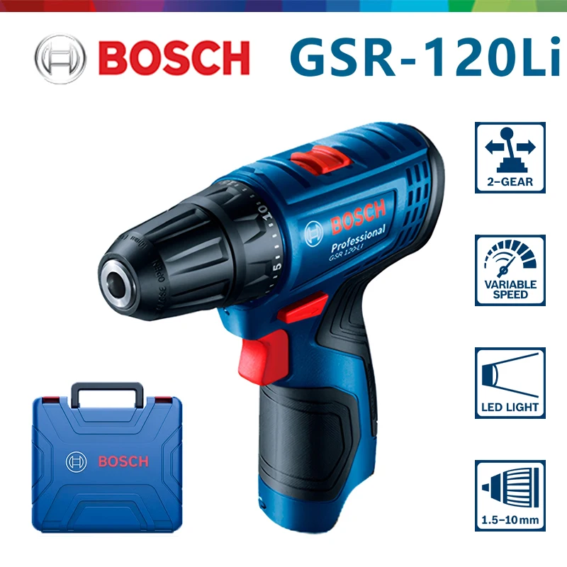 

Bosch GSR 120-LI 12V Lithium Electric Drill Rechargeable Cordless Household Screwdriver Woodworking Steel Driver Power Tool