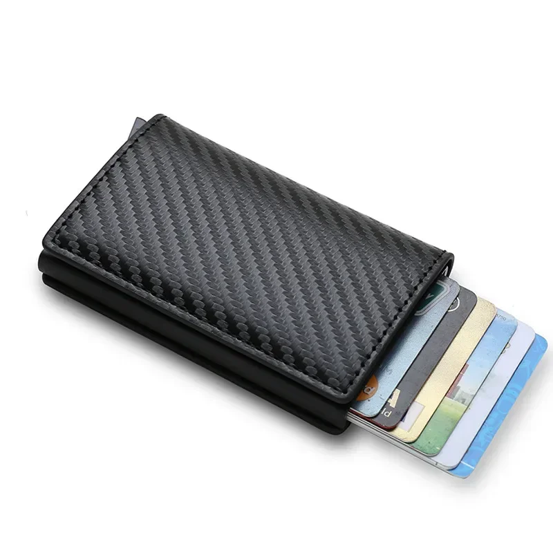 

ID Credit Bank Card Holder Wallet Luxury Brand Men Anti Rfid Blocking Protected Magic Leather Slim Mini Small Money Wallets Case