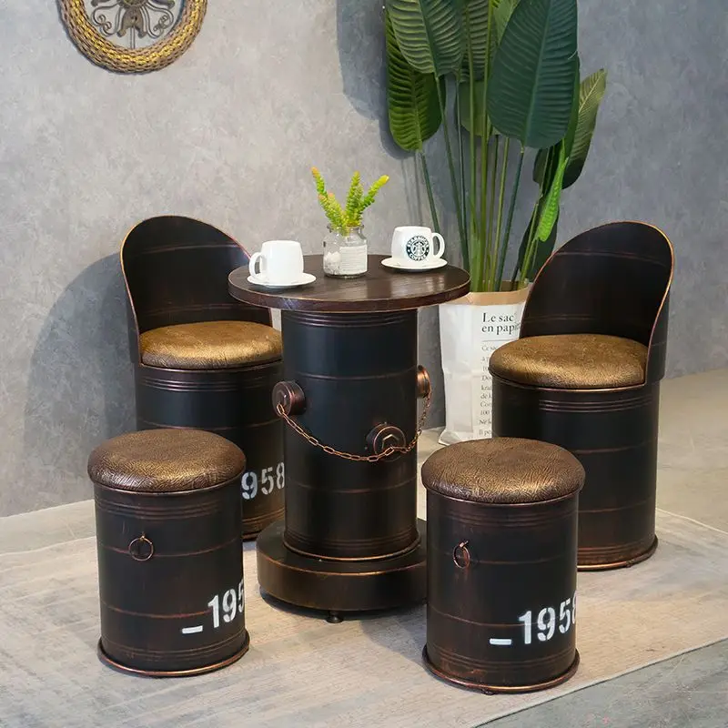 Creative Iron Art Old Round Chair Retro Industrial Style Bar Dessert Shop Oil Bucket Table and Chair Combination
Creative Iron Art Old Round Chair Retro Industrial Style Bar Dessert Shop Oil Bucket Table and Chair Combination