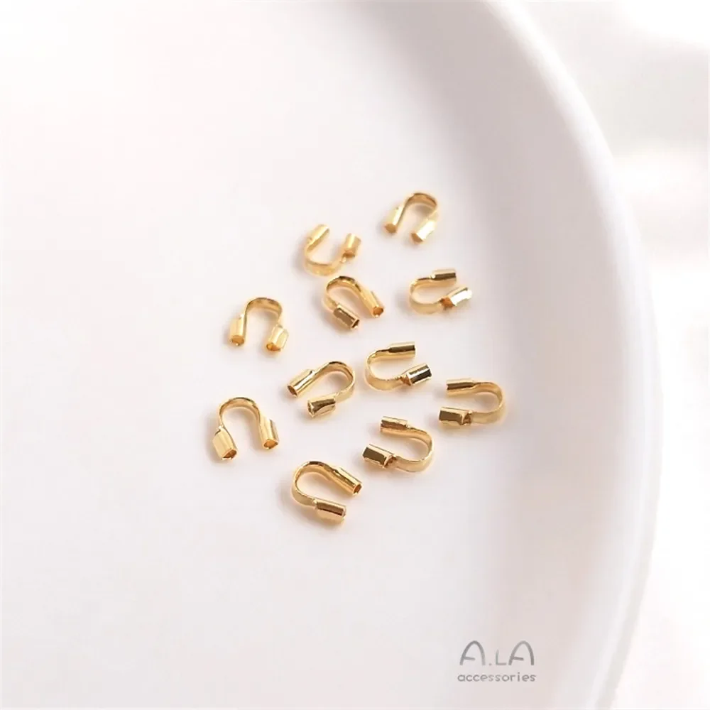 14K plated gold U-shaped horseshoe buckle wire protector end buckle beaded steel wire handmade DIY accessories
14K plated gold U-shaped horseshoe buckle wire protector end buckle beaded steel wire handmade DIY accessories