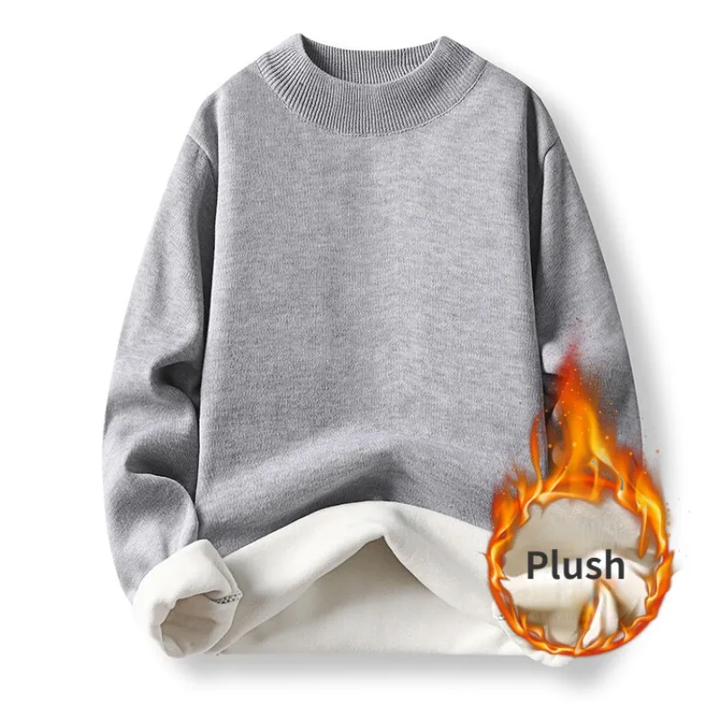 Men's Winter Plush Thickened Half High Neck Solid Color Long Sleeved Sweater Warmth Imitation Wool Pullover Men's Casual Top
Men's Winter Plush Thickened Half High Neck Solid Color Long Sleeved Sweater Warmth Imitation Wool Pullover Men's Casual Top