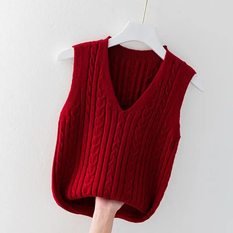 Women Sweater Vest Spring Autumn Korean Loose V-neck Knitted Sleeveless Female Basic Pullover Outerwear U1261
Women Sweater Vest Spring Autumn Korean Loose V-neck Knitted Sleeveless Female Basic Pullover Outerwear U1261