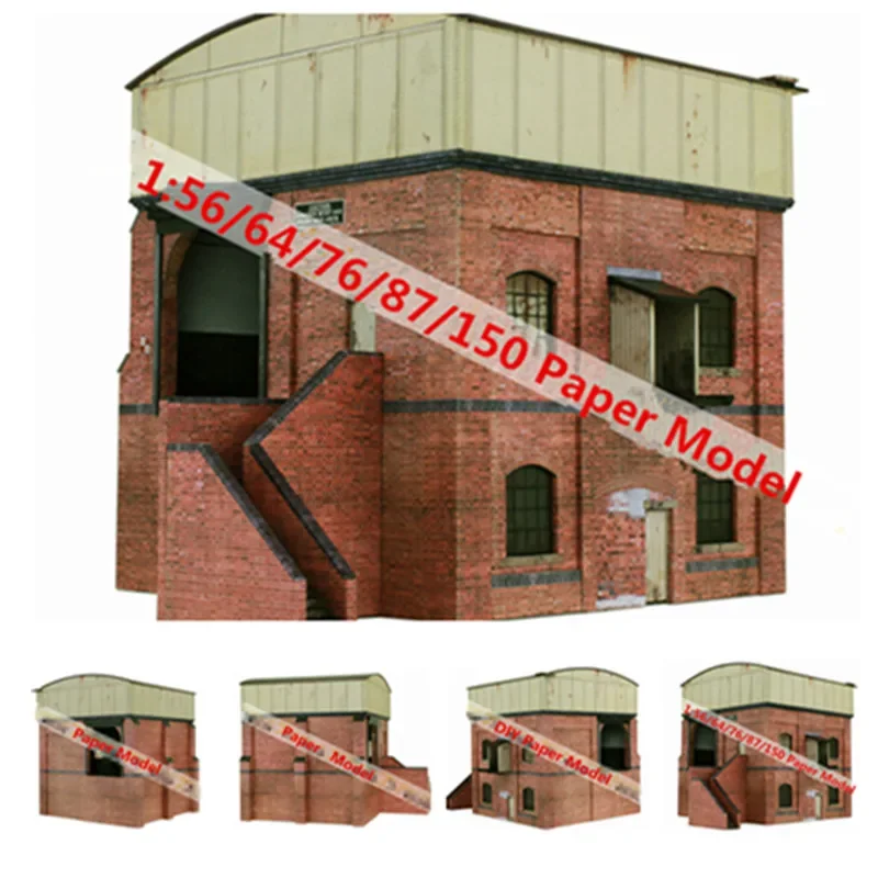 

1:87/76/56/64/150 Scale Coal Storage Warehouse Station Paper Model Train Sand Table Model for Paper