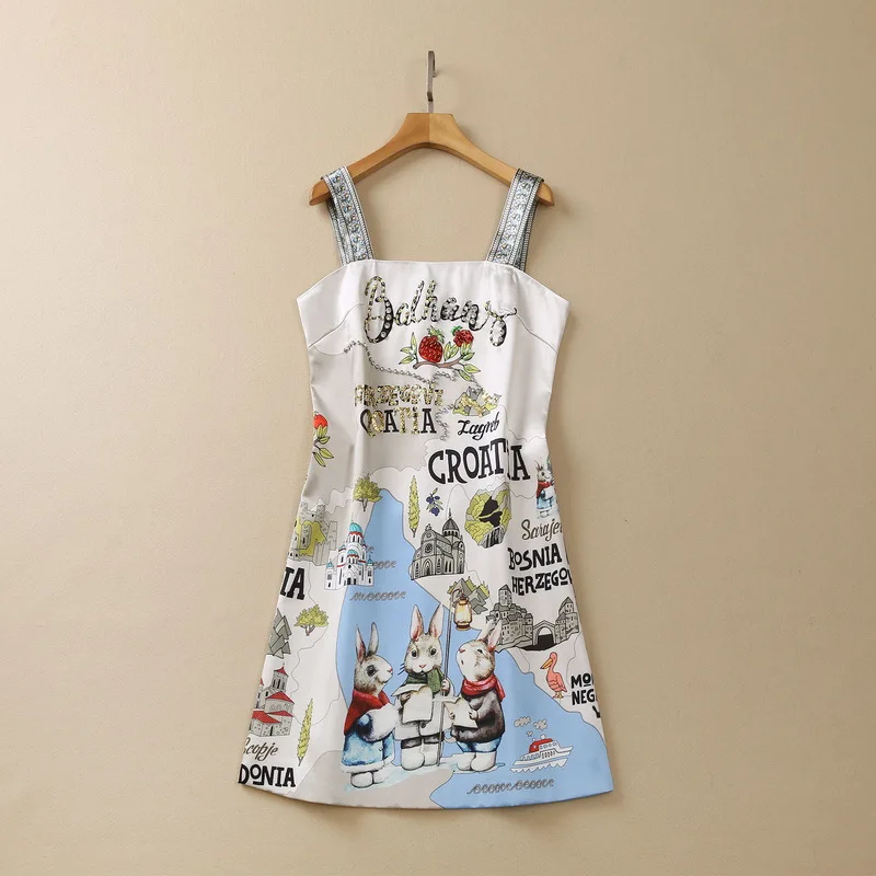 European and American women's clothes 2023 spring new sling Sequin monogram cartoon print Fashionable dress
European and American women's clothes 2023 spring new sling Sequin monogram cartoon print Fashionable dress