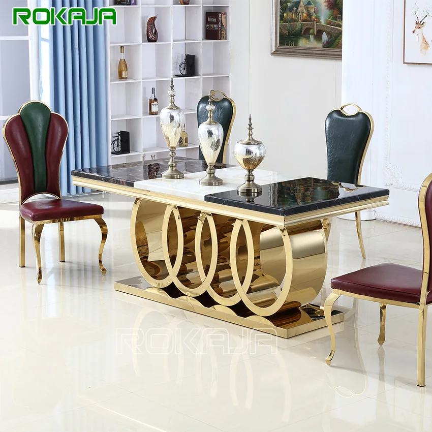 Luxury Dining Table Set Gold Stainless Steel Leg Marble Top Rectangular Dining Table 6 8 Seater Peoples
Luxury Dining Table Set Gold Stainless Steel Leg Marble Top Rectangular Dining Table 6 8 Seater Peoples