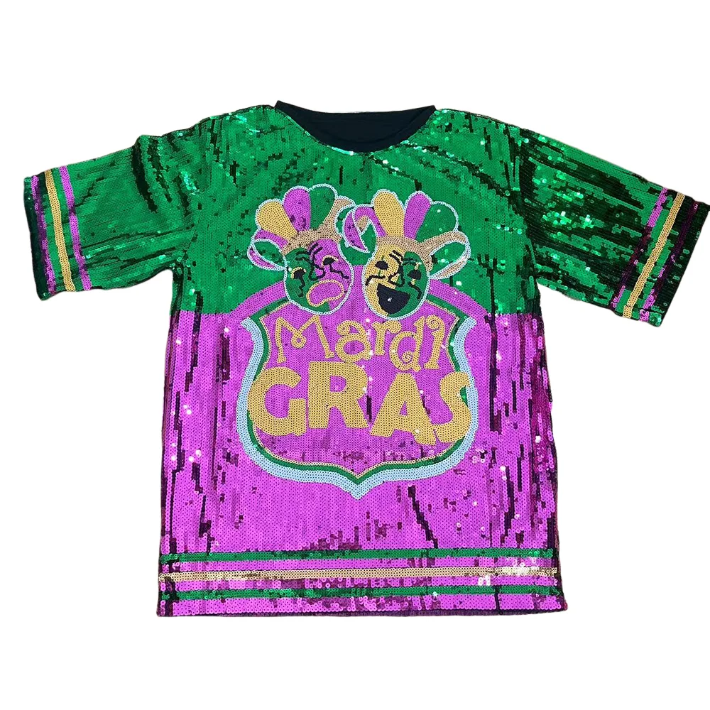 Размер под заказ, зеленые, розовые и желтые, Карнавальная комедия/трагедия, блестящие длинные полосатые платья-футболки 
Размер под заказ, зеленые, розовые и желтые, Карнавальная комедия/трагедия, блестящие длинные полосатые платья-футболки