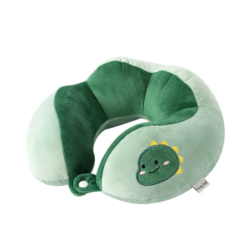 

Hump U-shaped Pillow Green Dinosaur Embroidery Neck Protection Pillow Office Nap Pillow Travel Neck Pillow Memory Foam Pillow