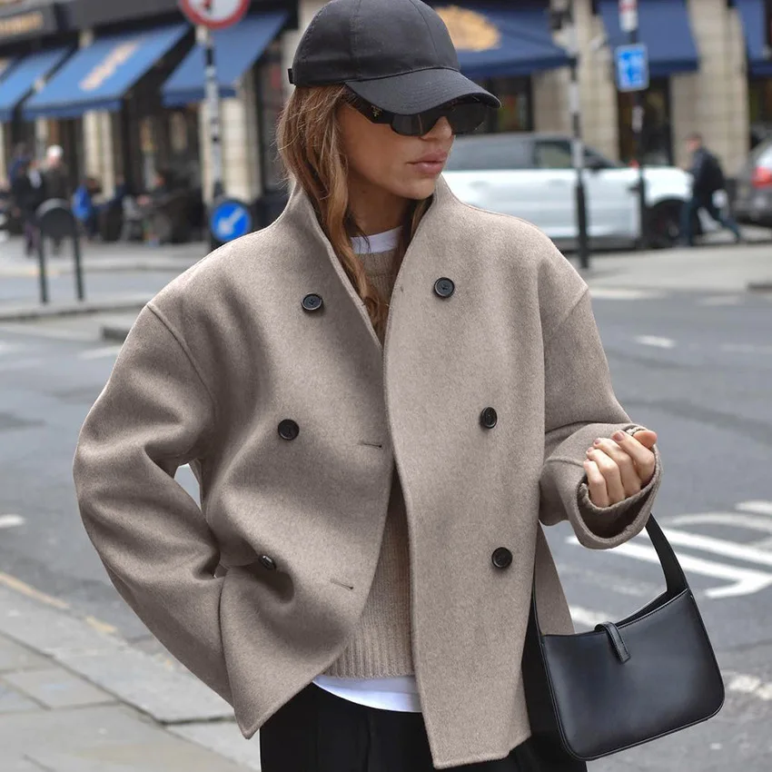 Brown French Style V-neck Double Breasted Woolen Jacket 2024 New Autumn/winter Suit For Women
Brown French Style V-neck Double Breasted Woolen Jacket 2024 New Autumn/winter Suit For Women