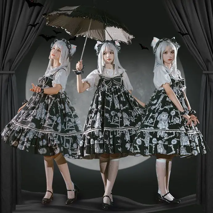 Victorian Vintage Lolita Jsk Dress Gothic Women Kawaii Bow Halloween Ruffles Dresses Girls Japanese Harajuku Party Mini Dress
Victorian Vintage Lolita Jsk Dress Gothic Women Kawaii Bow Halloween Ruffles Dresses Girls Japanese Harajuku Party Mini Dress