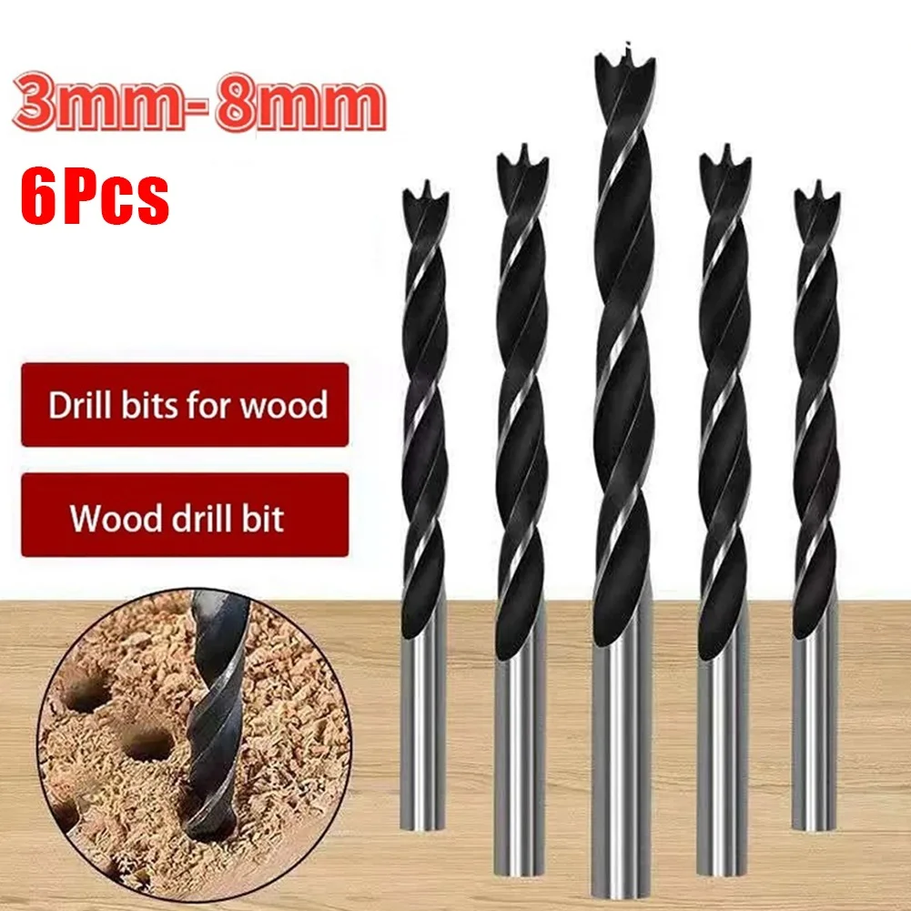 

For Electric Drills Drill Bit Woodworking Tool 3mm 59mm 4mm 73mm 5mm 83mm 6mm 89mm High Carbon Steel White & Black