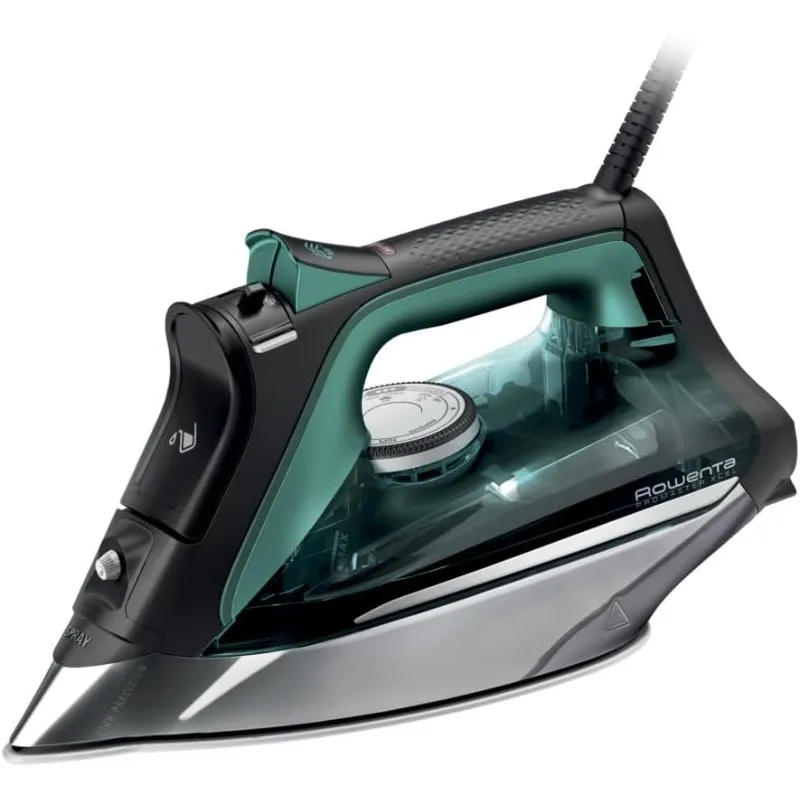 

Rowenta Pro Master Stainless Steel Soleplate Steam Iron for Clothes 400 Microsteam Holes,Cotton, Wool, Poly, Silk, Linen