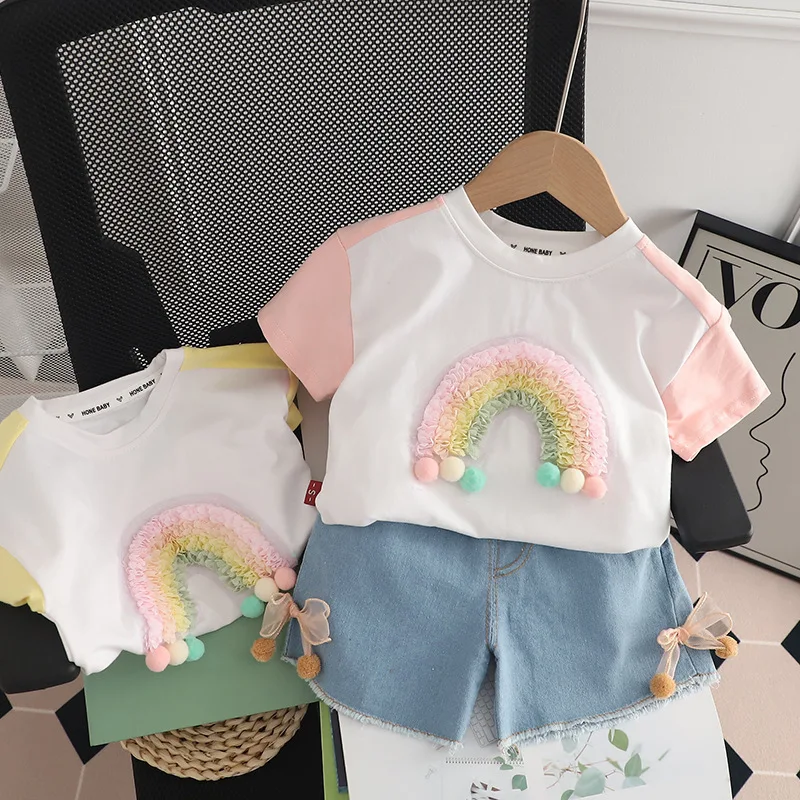 LZH Clothing For Girls 2023 Summer New Fashion Baby Girl Clothes Rainbow Top + Jeans 2pcs Outfit Kids Clothes Girls 1-4 Year Old
LZH Clothing For Girls 2023 Summer New Fashion Baby Girl Clothes Rainbow Top + Jeans 2pcs Outfit Kids Clothes Girls 1-4 Year Old