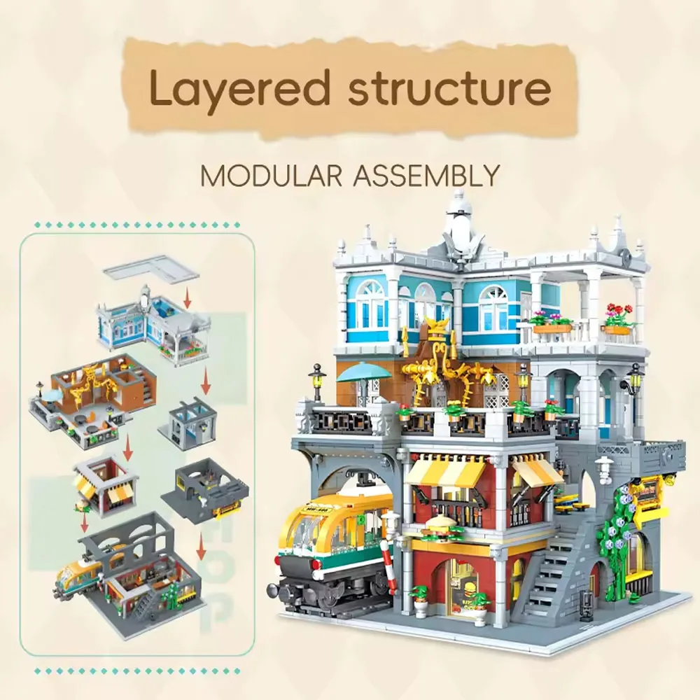 3289PCS Burger Shop Building Blocks House Model With Light City View Street Scence Subway Bricks Toys Kids Girls Adult Gifts 3289PCS Burger Shop Building Blocks House Model With Light City View Street Scence Subway Bricks Toys Kids Girls Adult Gifts