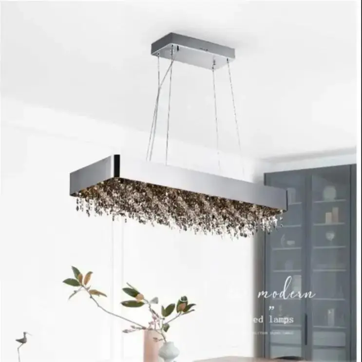 Light luxury style stainless steel variable light restaurant crystal pendant light
Light luxury style stainless steel variable light restaurant crystal pendant light