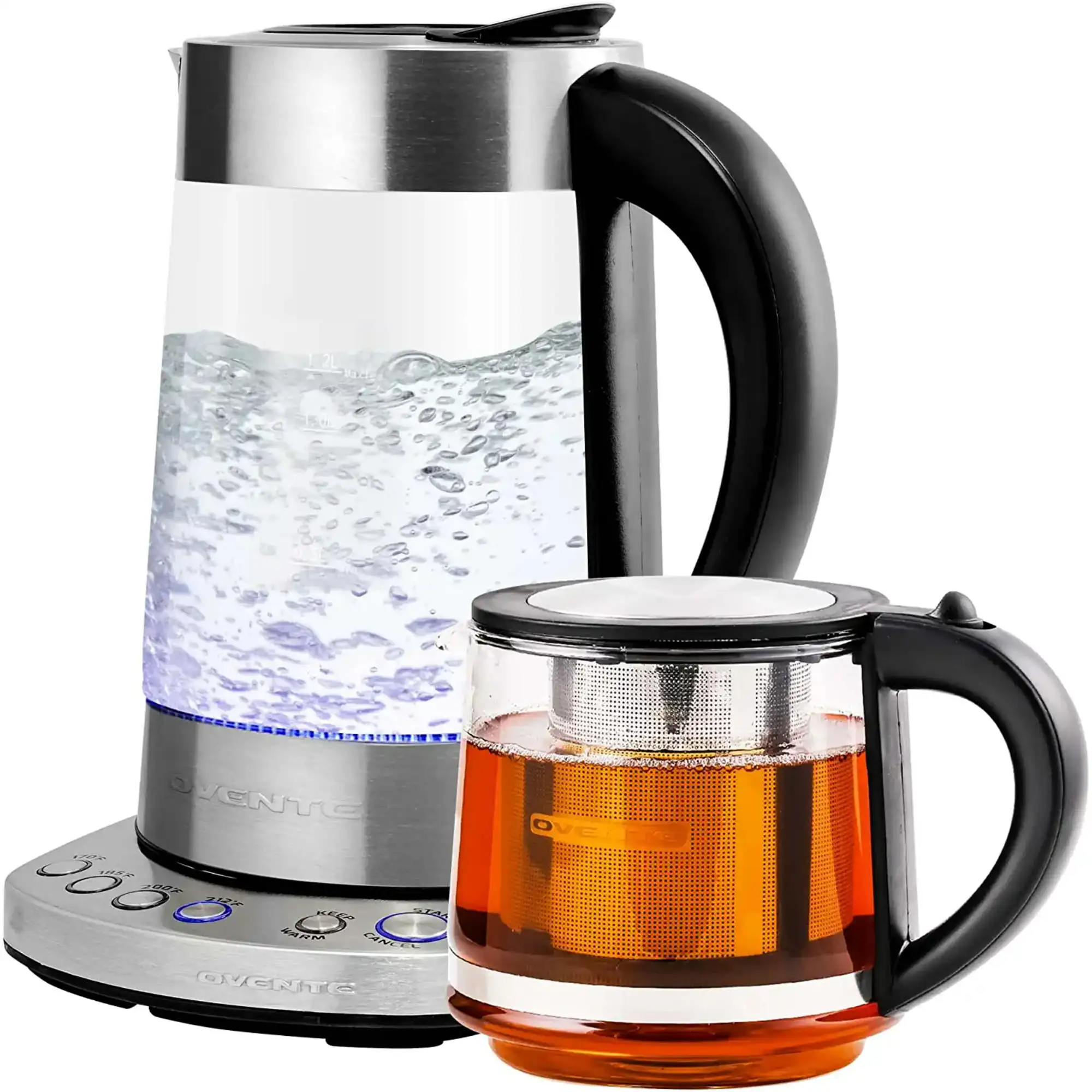 Electric Glass Kettle 1.7 Liter Prontofill Technology & 4 Variable Temperature Setting with Stainless Steel Base
Electric Glass Kettle 1.7 Liter Prontofill Technology & 4 Variable Temperature Setting with Stainless Steel Base