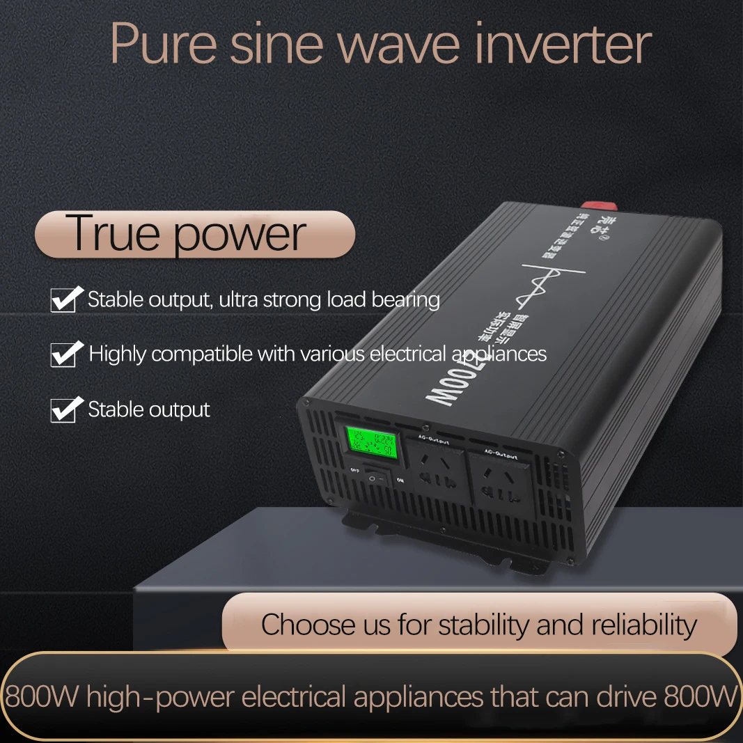 Pure Sine Wave Inverter 12V 24V 48V 60V 72V To 220V Transformer Convert Multi-function Universal Socket Converter Car Inverter
Pure Sine Wave Inverter 12V 24V 48V 60V 72V To 220V Transformer Convert Multi-function Universal Socket Converter Car Inverter