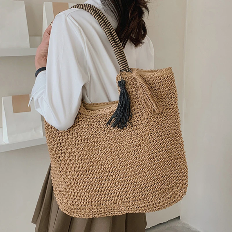 2023 Big Straw Weave Tassel Tote Summer Beach Bags For Women Large Capacity Fashion Shoulder Bag Lady Handbags And Purses
2023 Big Straw Weave Tassel Tote Summer Beach Bags For Women Large Capacity Fashion Shoulder Bag Lady Handbags And Purses