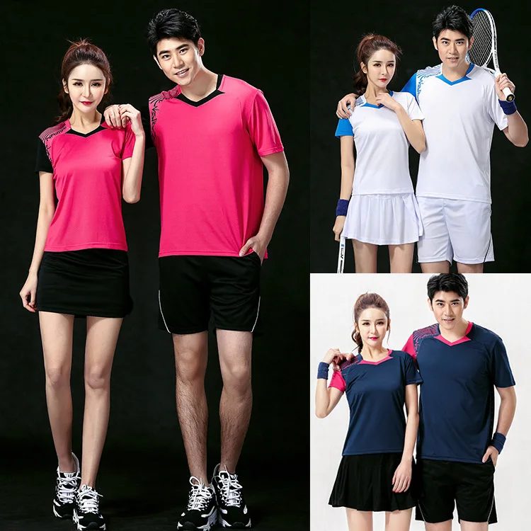 

tenis masculino couples badminton suits shorts quick-drying breathable sport shirt Men women table tennis shirt badminton shirt