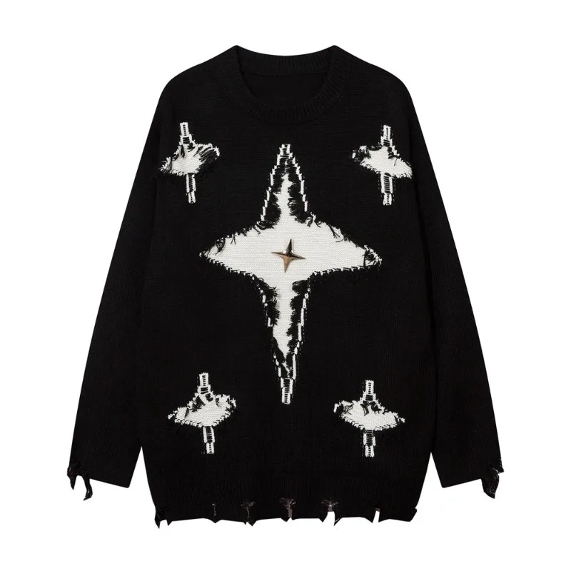 Cross Colored Mens Sweater with Broken Holes Casual Loose Fit Fashion Knitwear Couple Street Hip Hop Harajuku Pullover Oversized
Cross Colored Mens Sweater with Broken Holes Casual Loose Fit Fashion Knitwear Couple Street Hip Hop Harajuku Pullover Oversized