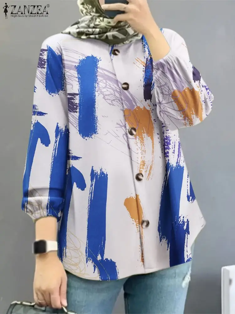 ZAHNZEA Fashion Printed Muslim Blouse Woman Puff Sleeve O-Neck Blusas Autumn Elegant Party Tops Casual Loose Chemise Oversized
ZAHNZEA Fashion Printed Muslim Blouse Woman Puff Sleeve O-Neck Blusas Autumn Elegant Party Tops Casual Loose Chemise Oversized