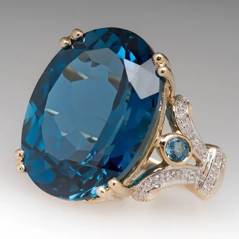 Stylish Elegant Luxurious Oval Blue Stone Women's Party Jewelry Bridal Ring Accessories
Stylish Elegant Luxurious Oval Blue Stone Women's Party Jewelry Bridal Ring Accessories