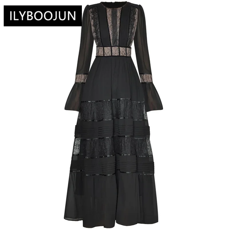 Autumn Beige Vintage Spliced Dress Women's Flare Sleeve Pleated Lace High Waist Slim A-LINE Long Dresses For Women 2023 Luxury
Autumn Beige Vintage Spliced Dress Women's Flare Sleeve Pleated Lace High Waist Slim A-LINE Long Dresses For Women 2023 Luxury