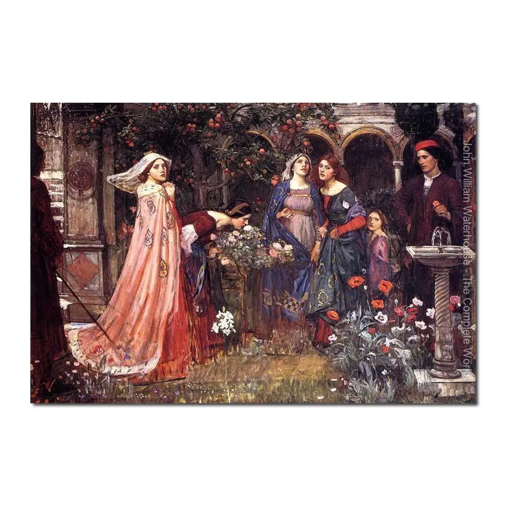 

Animal paintings John William Waterhouse's reproduction The Enchanted Garden hand painted High quality