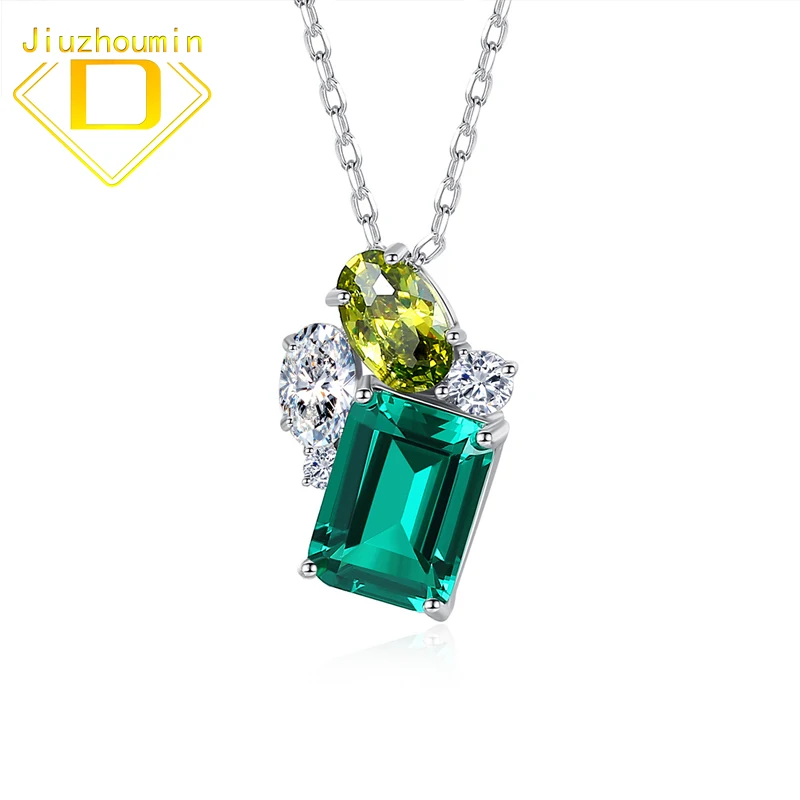 Green Gemstone Pendants for Women Solid 925 Sterling Silver Tanzanite Emerald Necklace with Cross Car Flower Chain Fine Jewelry
Green Gemstone Pendants for Women Solid 925 Sterling Silver Tanzanite Emerald Necklace with Cross Car Flower Chain Fine Jewelry