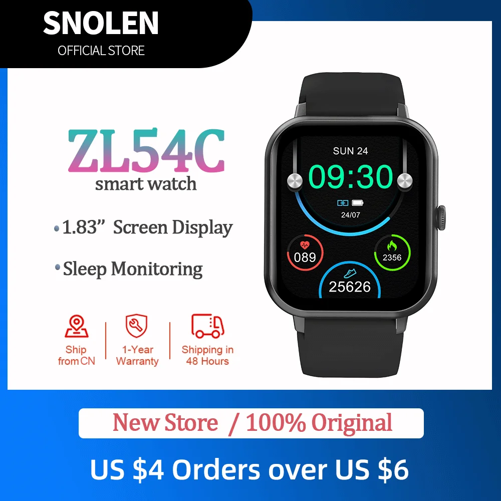 

2023 New Product Snolen ZL54C Smart Watch 1.83'' Large Display Voice Calling 100+ Sports Modes Smartwatch For Android IOS Phone