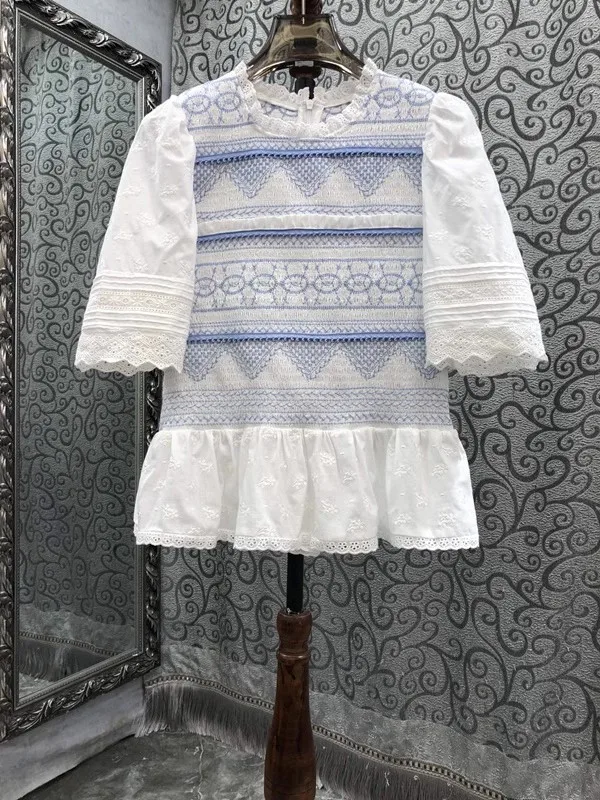 Блузка женская с коротким рукавом и вышивкой, весна-лето
Блузка женская с коротким рукавом и вышивкой, весна-лето