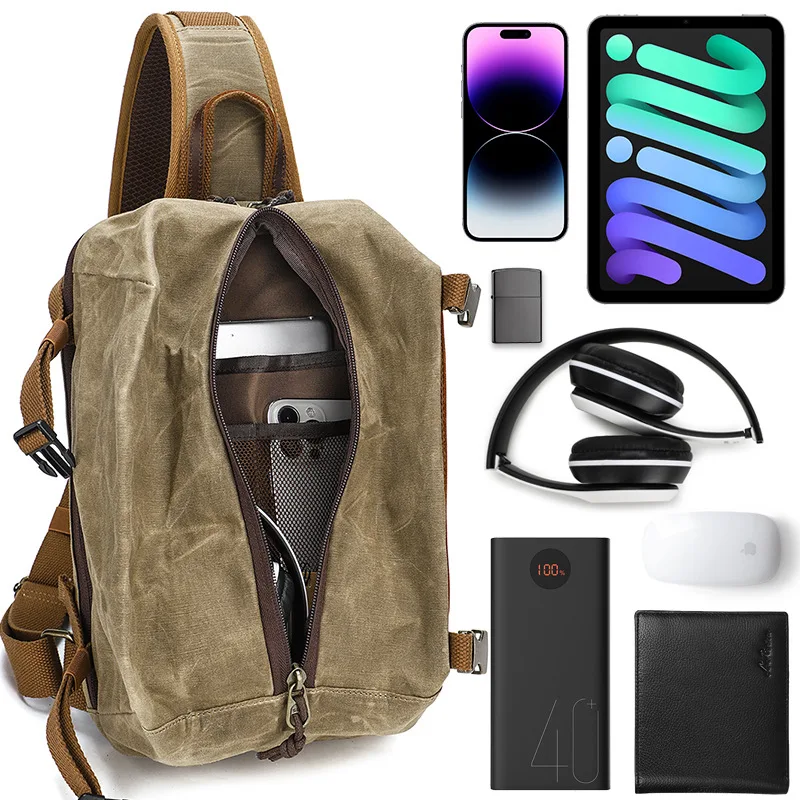 Anti Theft Oil Wax Canvas Unisex Chest Bag Casual Travel Crossbody Bag Messenger Bags Waterproof Shoulder Strap Pack Bag
Anti Theft Oil Wax Canvas Unisex Chest Bag Casual Travel Crossbody Bag Messenger Bags Waterproof Shoulder Strap Pack Bag