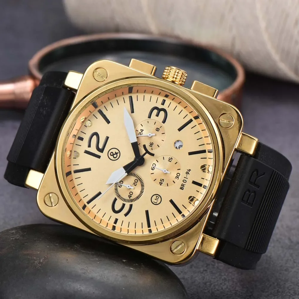 

2024 Top Original Brand Watches For Mens Multifunction Square Automatic Date Men Watch Business Chronograph Sports AAA Clocks