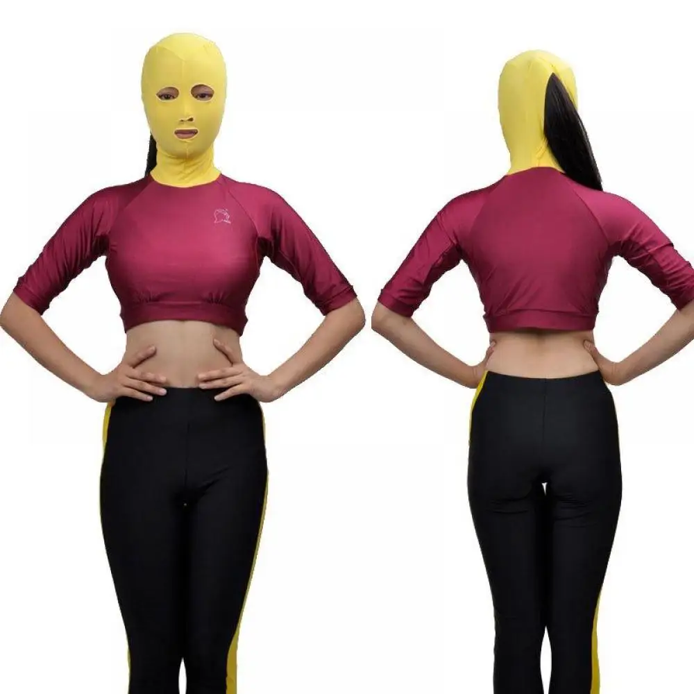 Woman Sun Block Swimming Top With Cap Gloves Set Jellyfish Prevented Facekini Shirt Unisex Sunscreen Mid-Sleeves Crop Top
Woman Sun Block Swimming Top With Cap Gloves Set Jellyfish Prevented Facekini Shirt Unisex Sunscreen Mid-Sleeves Crop Top