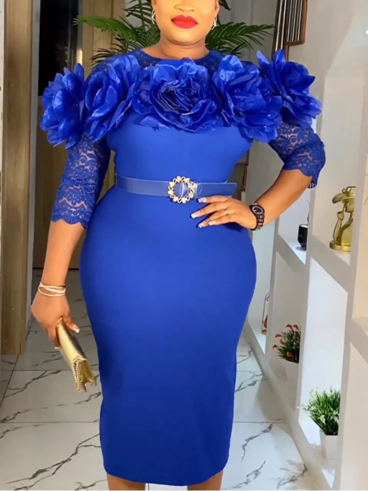 Luxury Dresses for Women Big Flower Appliques Lace Patchwork Package Hip Bodycon Sexy Evening Banquet Party Vestidos with Belt
Luxury Dresses for Women Big Flower Appliques Lace Patchwork Package Hip Bodycon Sexy Evening Banquet Party Vestidos with Belt