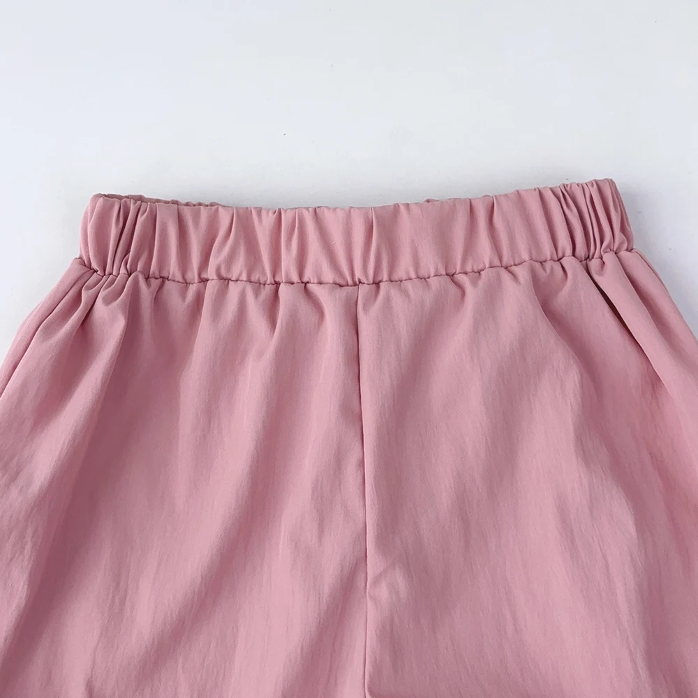 Bear Leader الصيف فتاة الوردي متقلب قصيرة الأكمام أعلى الصلبة بنطال ذو قصة أرجل واسعة قطعتين مجموعة لملابس كاجوال للأطفال Bear Leader الصيف فتاة الوردي متقلب قصيرة الأكمام أعلى الصلبة بنطال ذو قصة أرجل واسعة قطعتين مجموعة لملابس كاجوال للأطفال