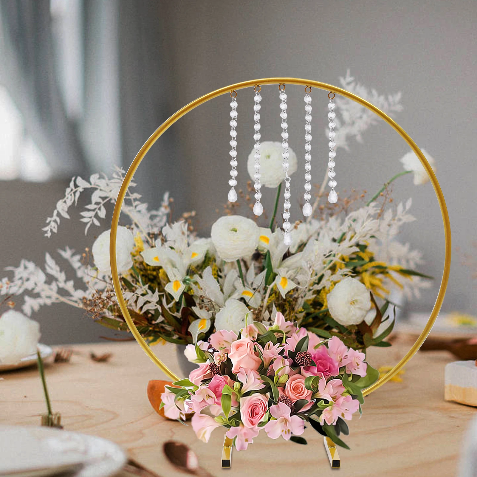10PCS Wedding Tables Metal Gold Stand With Crystal Beads Balloon Flower Stand For Wedding, Birthday Party Decoration
10PCS Wedding Tables Metal Gold Stand With Crystal Beads Balloon Flower Stand For Wedding, Birthday Party Decoration
