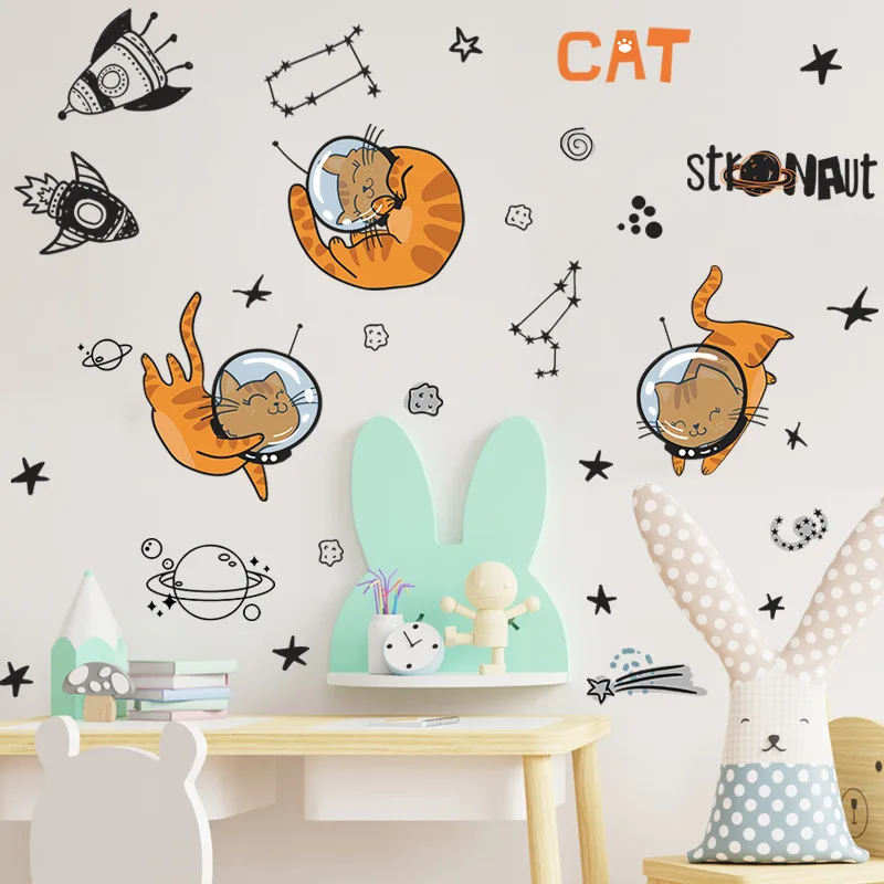 Boy Room Space Cat Cartoon Wall Stickers Eco-friendly Home Decor PVC Wall Decals Murals for Kids Room Children's Bedroom Nursery
Boy Room Space Cat Cartoon Wall Stickers Eco-friendly Home Decor PVC Wall Decals Murals for Kids Room Children's Bedroom Nursery