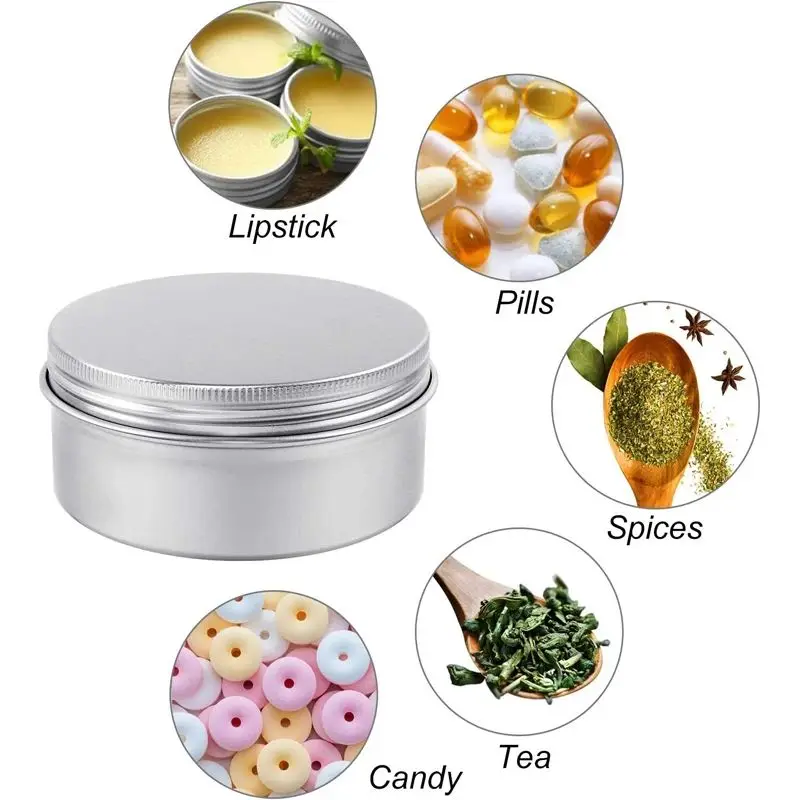 

Gloss Packaging 5g 10g 15g 20g 30g 40g 50g 60g Aluminum Tin Jars Metal 100PCS 50ml Empty Cosmetic Face Care Eye Cream Lip Balm