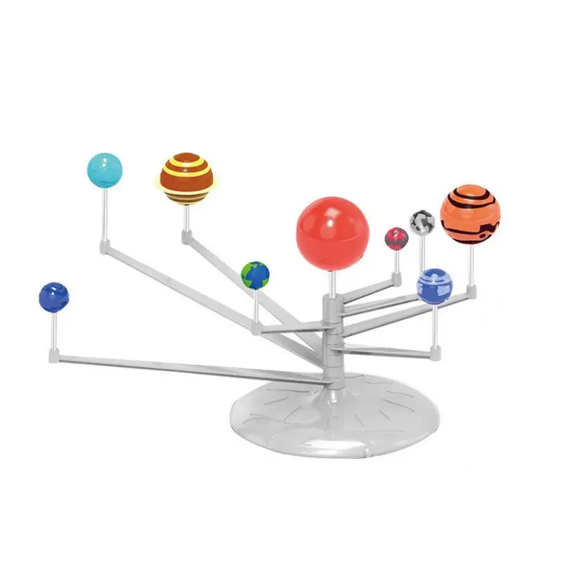 

Модель солнечной системы Orrery «сделай сам», астрономическая модель планеты, подарок, Обучающие игрушки на солнечной батарее с краской и кисточками, научная Солнечная